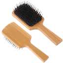 Klabelle Hair Brush - Boar Bristle Hair Brushes for Women men, Paddle Boar Nylon Bristle Hairbrush for Thick Curly Thin Long Wet Dry Hair, Smoothing Massage Detangling, Adds Shine & Health(Rectangle)