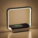 Besides Lamp with Wireless Charging, Table Lamp Touch Control with 10W Fast Charger, Nightstand Lamp with 3-Level Adjustable Brightness, 180° Foldable Arm, Modern Nightlight for Bedroom,Dorm Gift
