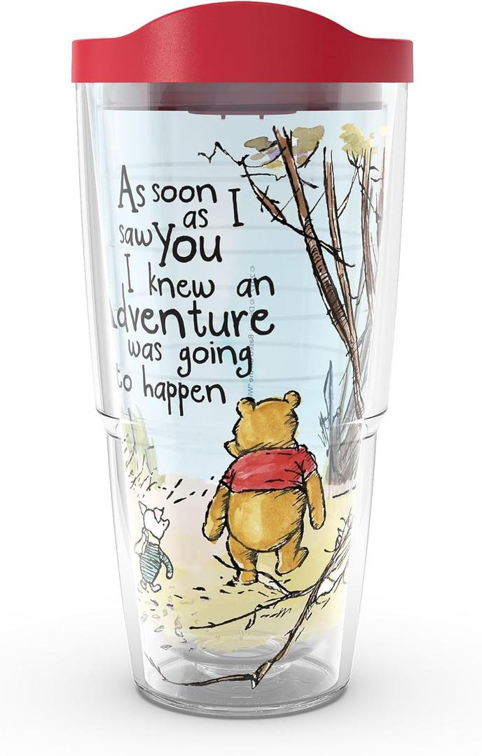 Tervis Disney - Winnie the Pooh Adventure Made in USA Double Walled Insulated Tumbler Travel Cup Keeps Drinks Cold & Hot, 24oz, Classic (1 Count (Pack of 1), Multicolor/Assorted)