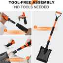 Beach Sand Scoop Shovel 42'' for Metal Detecting, Long-Handle Sand Sifter with Ergonomic D-Grip, Twist-Lock Design & Wide Step for Coin & Treasure Recovery