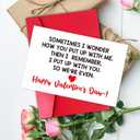 2 x TQDaiker Valentine's Day Card for Husband or Wife, Funny Marriage Quote, Heart Design Happy Valentine's Day Greeting Card,Envelope Included.