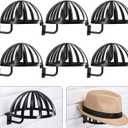 Suzile 6 Pcs Hat Stand for Slatwall Displayer Plastic Hat Rack Wall Mount Wig Rack Stand Holder for Wig Home Display Multiple Hat Retail(Black)