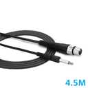 CAROL XLR Female to 6.35mm (1/4 inch) Microphone Cable #1090070-15 Feet | Black | Three-Piece Integrated Design | Compatible with XLR Preamps and Audio Accessories