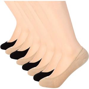 Toes Home No Show Socks Womens, Ultra Low Cut Liners Non Slip Footies for Flats Hidden Invisible Boat Summer(6-9)