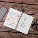 Dot Grid Notebook Spiral, Flower A5 Dotted Bullet Grid Journals Bulk, 100GSM Thick Paper Travel Journal Set, Hard Cover, Wirebound Diary Planner, 75 Sheets per Book, 5.7x8.3 inch, 3 Pack