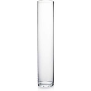 WGVI Quality Thick Weighted Clear Cylinder Glass Vases, 3" W x 16" H, Skinny Bud Tall Vase Floral Bouquet Flower Arrangements Wedding Centerpieces Container Candle Holders Home Decor, 1 Piece