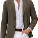 PJ PAUL JONES Mens Blazers Sport Coats Casual Lightweight Two Button Business Suit Jackets (Medium, Coffee)