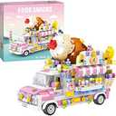 Ulanlan Uvini Building Blocks Car Model, Street View Series Mini Blocks Ice Cream Truck Car Building Set, Best Gift for Girls Collectible Model Cars Set to Bulild, STEM Toy for Children 12+ 593pcs