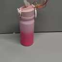 Insulated Water Bottle with Straw and Carry Loop,18 oz Stainless Steel Double Wall Vaccum Metal Water Flask with Leak-proof Lid,Pink