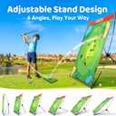 Golf Chipping Game Set : Portable 6-Angle Adjustable Practice Mat Set with 20 Sticky Balls for Indoor Outdoor Family Fun (Golf Club Not Included)