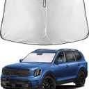 EcoNour Windshield Sunshade Compatible for Kia Telluride 2020-2023 2024 2025, Sun Visor for Front Windshield & Window Sun Shade Cover, UV Heat Blocker & Protector, Car Accessories