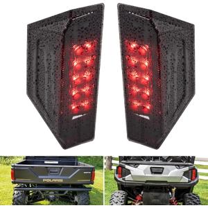 A & UTV PRO LED Tail Lights for 2015-2024 Polaris Ranger 570 Fullsize 900 RGR General Accessories Rear Brake Stop Lights Assembly Replace OEM #2412774, Smoked Pair 2PCS