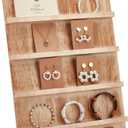 PH PandaHall 4 Tier Wooden Jewelry Display Stand, Earring Display Stands Rack Removable Showcase Rack, Retail Jewelry Display Card Holder for Selling Craft Jewelry Showing