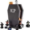 11 Pcs Halloween Decorations Miniature Figurines, Small Spooky Mini Halloween Figures Set Table Centerpiece, Wood Coffin Decor and Mini Resin Pumpkins, Black Cat, Witch Pot, Skeleton and Owl for KidsDN DECONATION 5Pcs Halloween Miniature Figurines, Halloween Wood Coffins Decor and Mini Resin Pumpkin Ghost & Black Cat Set Decorations, Small Gothic Spooky Home Table Decor for Tabletop, Gifts Kids