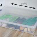 Rubbermaid Cleverstore 42 Quart Stackable Plastic Storage Bin with Lids for Garage, Closet, and Classroom, Clear, 4 Pack