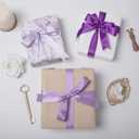 QIANF Purple Double Face Satin Ribbon 1 Inch x 45 Yards Lavender Fabric Ribbon for Gift Wrapping, Flower Bouquets, Hair Bows Making, Wedding Decoration, Invitation Cards, Christmas (3 Rolls *15Yd)