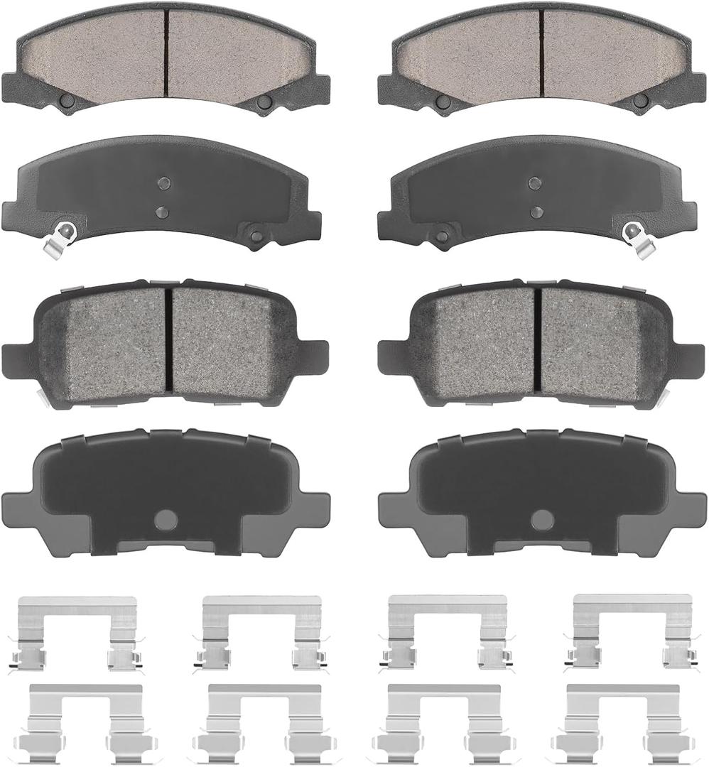 Front Ceramic & Rear Semi-Metallic Brake Pads Set for Chevy Impala 2011-2013, Impala Limited 2014-2016, 8PCS