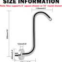 NearMoon S Shaped Shower Head Riser Arm, Shower Extender Arm with Flange, Standard 1/2" Connection- Bathroom Accessory (10 Inch, Chrome)