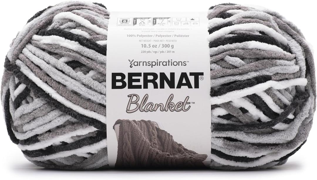 Bernat Blanket Big Ball Yarn-Gray Storm
