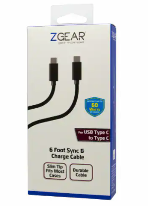 ZGear USB-C to USB-C Cable - Black