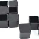 4/5 Inch Rubber Square Feet Furniture Table Chair Leg Foot Cover Caps Chair Leg Floor Protectors, Prevent Scratches, Wood Floor Protector 12pcs 4/5" x 4/5" Black