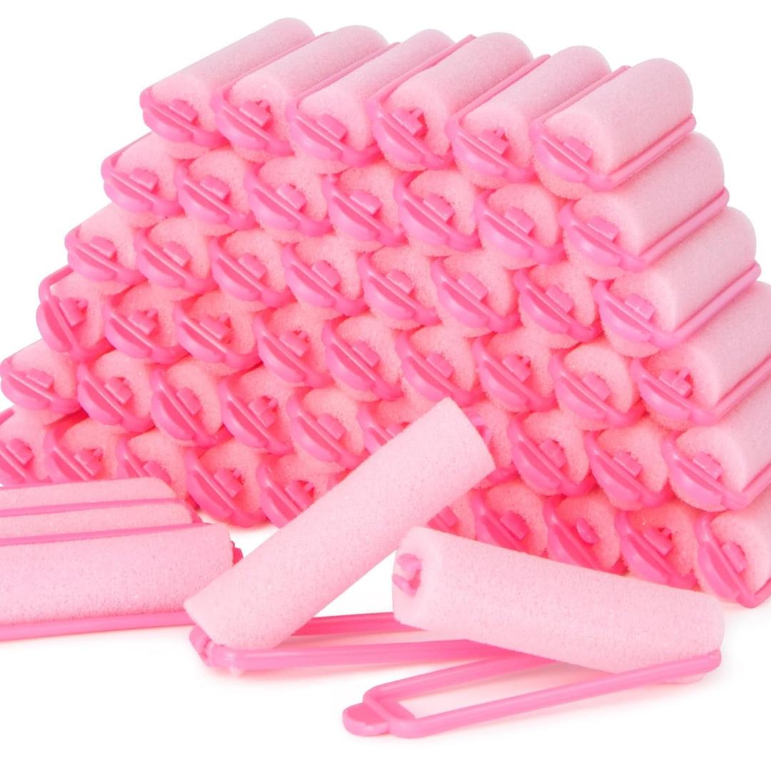 56PCS Foam Hair Rollers - 0.59 Inch Sponge Rollers for Heatless Hair Curler for Short/Long Hair Sleep rolos para cabello Small Sponge Curlers Soft Sleeping Thin Tight Curl Overnight rulos