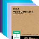 Cricut Value Cardstock Paper, Ocean Sampler - 80 sheets (8.5" x 11") - Compatible with Joy Xtra, Explore, & Maker Machines - Letter Size