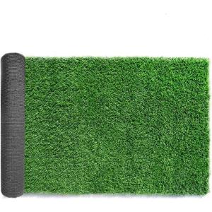 Synthetic Artificial Grass Turf Customized Sizes Decorations for Fence Drainage Holes & Rubber Backing, Indoor Outdoor Faux Grass Astro Rug Carpet Backdrop for Garden Backyard Patio Balcony 20" x 40"