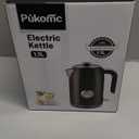 PUKOMC Electric Kettle, 1.7L Stainless Steel Tea Kettle with Temperature Gauge, 1500W Water Boiler with LED Light, BPA-Free, Auto Shut-Off and Boil-Dry Protection (Black)