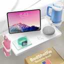 BedShelfie Bedside Shelf for Dorm Room Bunk Bed & Top Bunk, College Dorm Room Essentials, Bedside Caddy, Clip on Floating Tray, Bed Side Table Storage, Loft Nightstand Decor - Dorm Essential, White (DormEssential (15.1 x 10.5 inches)