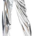 NewL Women's Metallic Shiny Jogger Casual Holographic Color Streetwear Pants Hip Hop Fashion Smooth Elastic Trousers (Gray, XL)