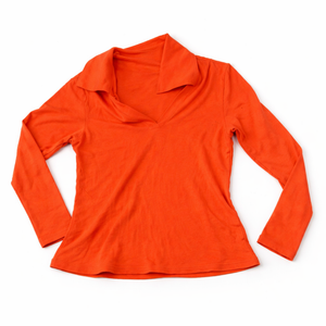 Women's Long Sleeve Deep V Neck T Shirts Slim Fit Going Out Y2k Tops 2026 Fashion Clothes, Red, M