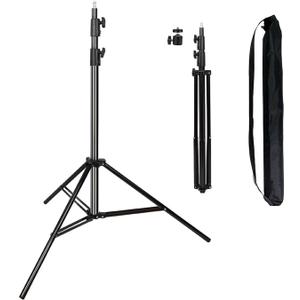 Heavy Duty Light Stand 9.5 Feet/2.8 Meters Adjustable Spring Cushioned Metal Photography Tripod Stand for Photo Studio Speedlight, Ring Light, Photographic Equipments Thickening Flash Stand (Aluminium Alloy-1 Pack, Black)
