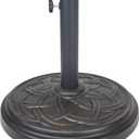 Oakland Living Round 33 lb Concrete Patio Umbrella Stand, Antique Black and Bronze,4235-US33-AB