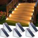 Solar Stair Lights  Waterproof IP67 Step & Deck Lighting for Outdoor Patio, Garden, and Home Dcor  Solar-Powered LED Stairway Lights (Warm White, 6 Pack)