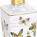 Avanti Linens - Lotion Pump/ Soap Dispenser, Ceramic Countertop Accessories, Artistic Home Decor (Butterfly Garden Collection)