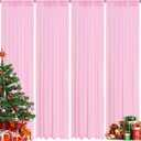Matte Pink Sequin Backdrop Curtain 4 Pieces 2FTx8FT Glitter Photography Backdrop for Party Wedding Birthday Christmas Decorations