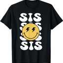 Sis One Happy Dude Birthday Theme Family Matching T-Shirt, Size XS, Black
