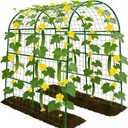 Trellume Garden Arch Trellis for Climbing Plants Outdoor - 83" H*71" W*43" L Large Rustproof Garden Trellis, Heavy Duty Grape Trellis, Tunnel Trellis for Melons, Pumpkins, Cucumbers, Peas(Green)
