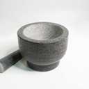 Cilio by Frieling Goliath Natural Granite Mortar and Pestle Set, Grinder for Spices and Seeds, 5 Inches Tall - Mortar Pestle Seed Grinder - Italian Mortar and Pestle