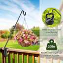 BOLITE Heavy Duty Deck Hook, 20 Inch Bird Feeder Hanger for Hummingbird Feeders, Planters, Lanterns, Wind Chimes, 360 Rotatable Arm, Black, Birthday Gifts for Women Men, Gifts for Mom Dad