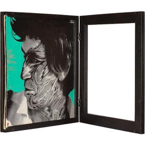 KAIU Vinyl Record Frame  Solid Wood Album Frames for Vinyl Records Accessories Gifts to Mount on Wall, 13.8 x 13.6 x 2 Inch Display Cover with Clear Acrylic  BLACK