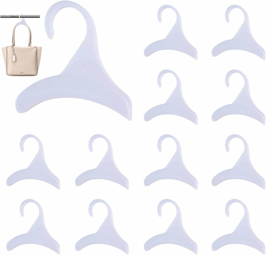 12 Pcs Purse Hanger Hook Acrylic White Bag Tie Handbag Belt Hanger Closet Organizer Storage Handbags Tote Holder for Storing Handbags Satchels