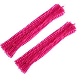 11.8'' 200PCS Christmas Pipe Cleaners Tinsel Chenille Stems Pipe Cleaners for Creative Craft and DIY Project(Fushia)