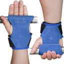 Lifting Wrist Straps for Weightlifting, Double Layer Leather for Weight Lifting Wrist Wraps, Deadlifts, Heavy Powerlifting and Adjustable Wrist Hooks for Strength Training, Gym Workouts Men/Women (Blue)