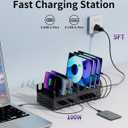 600W Charging Station for Multiple Devices, 12-Port USB C Charging Station with Dual 100W PD PPS, Multi Device Fast Charger Dock for MacBook Pro Laptop, iPhone, iPad, Tablet, Cell Phone