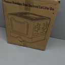 Enclosed Cat Litter Box with Lid Top Exit Covered Metal Stainless Steel Litter Box Leak Proof & Odorless Easy to Clean Including Cat Litter Scoop and Litter Mat