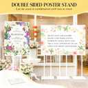 2 Pack Stand Heavy Duty Adjustable Pedestal Sign Holder, Poster Height 4.7 to 83 in for Double-Sided Foam Board Signs with Water-Filled Base for Stability, for Wedding Business Outdoor Events(White)