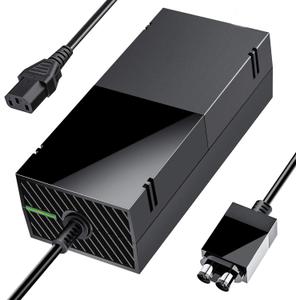 SUMLINK Power Supply Brick for Xbox One, AC Adapter Cable Replacement Kit for Xbox One Console Games, Auto Voltage 100-240V, Black