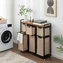 Laundry Basket Organizer, Hampers for Laundry 6 Compartments, Laundry Hamper with 6 Sliding Laundry Sorter Bags, Top Storage Shelf, and Metal Frame (6 Compartments)